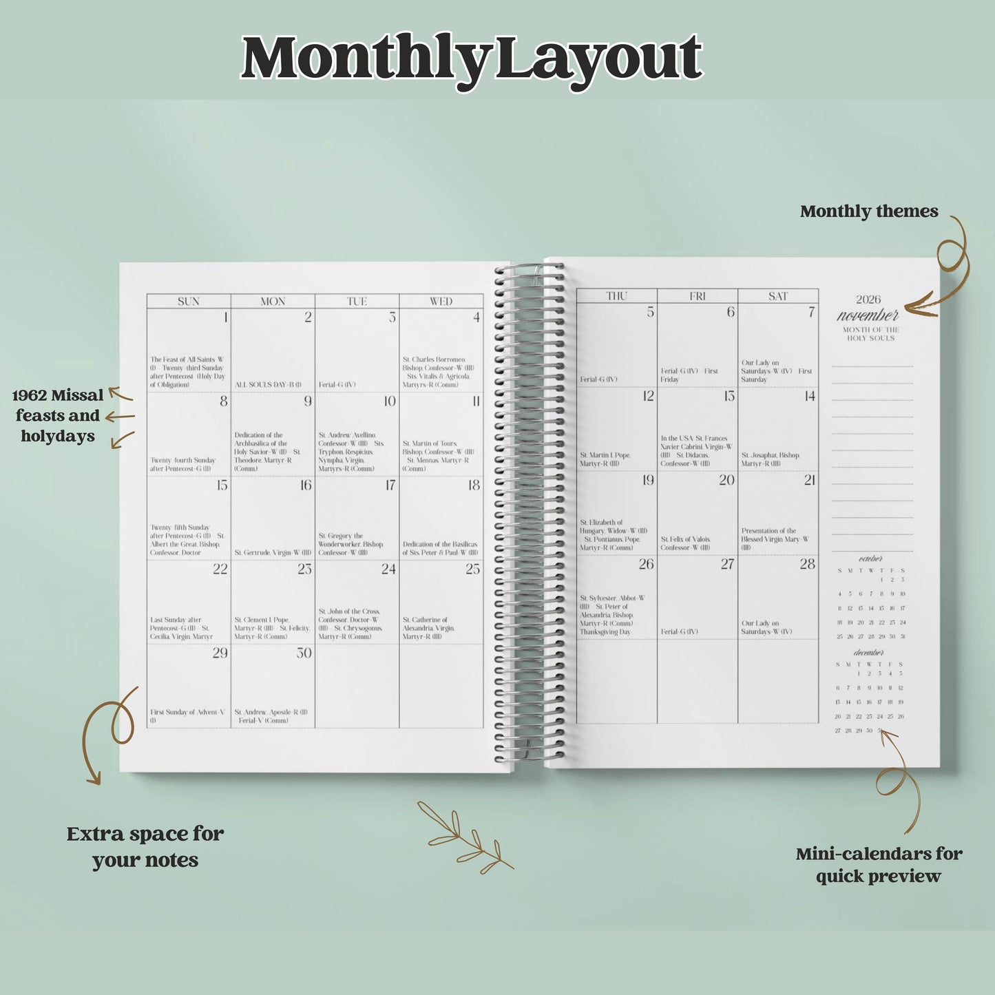 2026 Traditional Catholic Planner: Vertical Weekly Layout