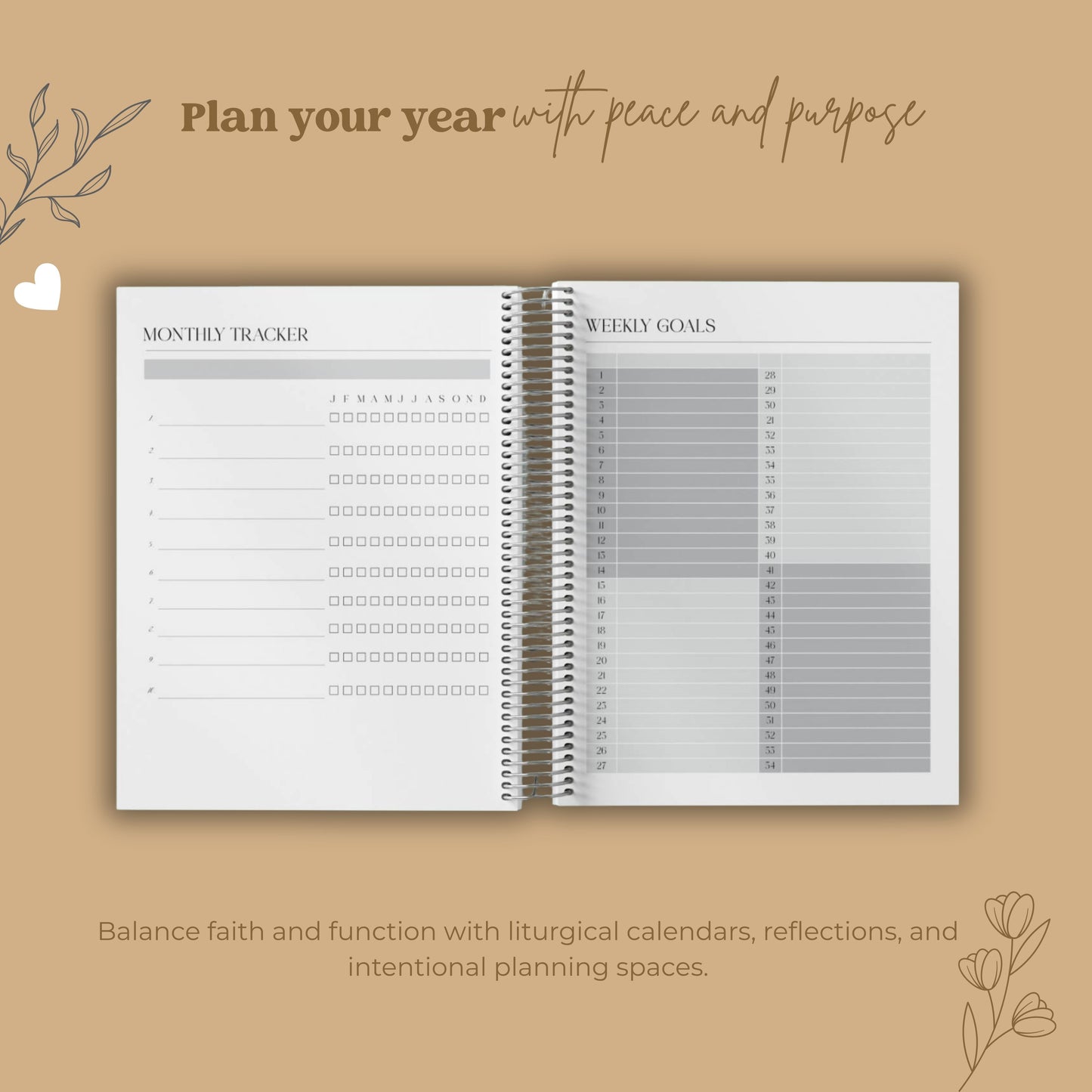 2026 Traditional Catholic Planner: Horizontal Weekly Layout