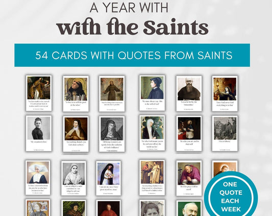 Saints Quotes Prayer Cards: 54 Weekly Catholic Devotion